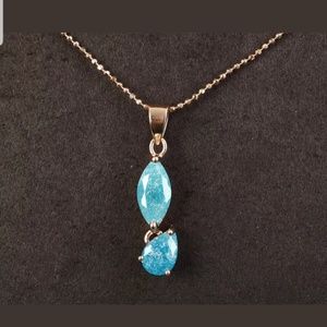 Aquamarine & gold earring & necklace SET